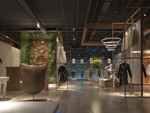  女装店3d模型 