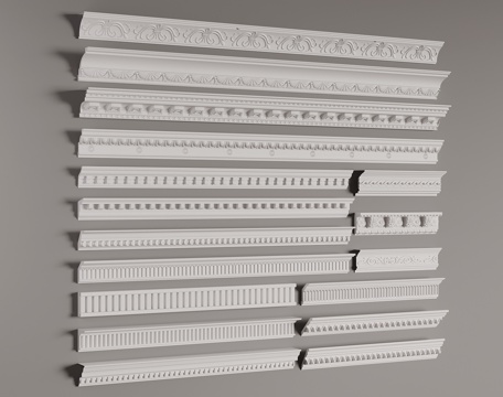  石膏线 简欧石膏线条3d模型 