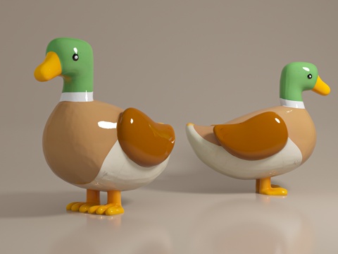  绿头鸭 鸭子 卡通动物 手办摆件 美陈活动道具 玩偶玩具 动3d模型 
