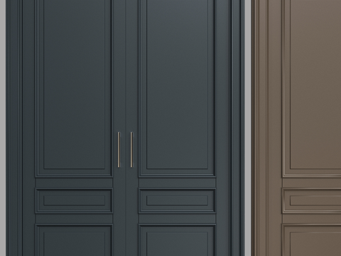  现代意式极简双开门3d模型 