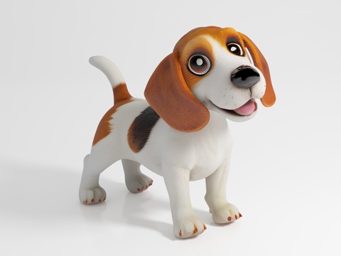  狗狗 犬类 卡通动物 手办摆件 美陈道具 玩偶玩具 动漫卡通3d模型 