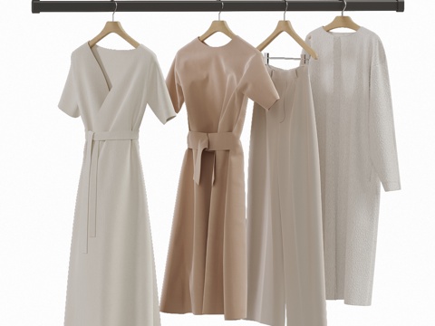  衣服 现代衣服 衣架su模型 