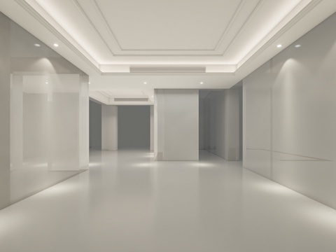  客餐厅简单欧式线条吊顶3d模型 