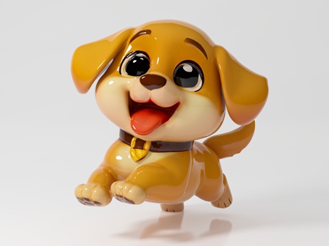  小狗儿 卡通狗狗 中华田园犬 宠物 Q版狗卡通形象 动漫风格3d模型 