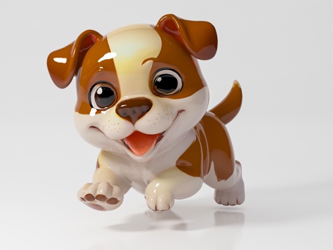  中华田园犬 狗狗 卡通形象 动漫风格 卡通形象 手办摆件 雕3d模型 