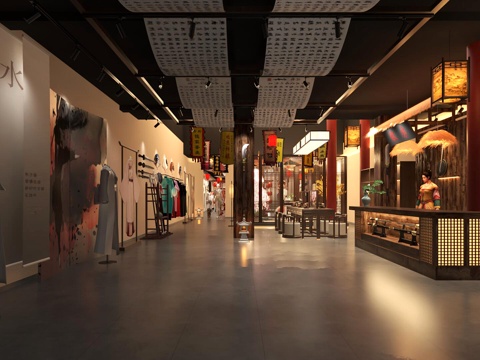  汉服店3d模型 