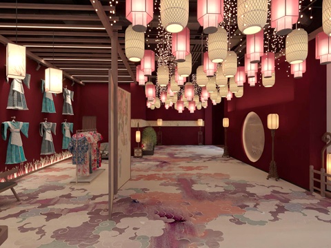  汉服店3d模型 