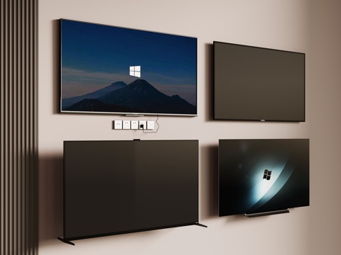  现代电视 壁挂电视3d模型 