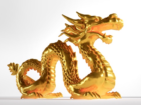  现代龙形雕塑 巨龙雕塑 雕塑小品su模型 
