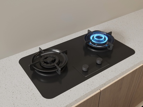  现代灶台 燃气灶3d模型 