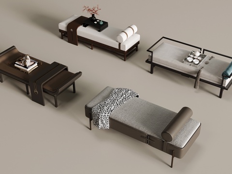  床尾凳 新中式床尾凳 脚踏3d模型 