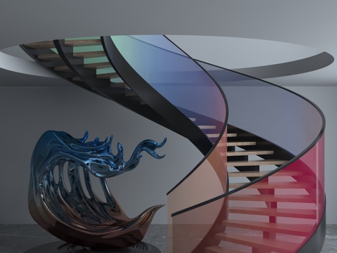  旋转楼梯3d模型 
