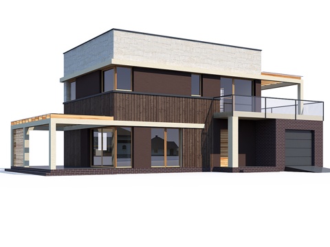  独栋住宅建筑3d模型 