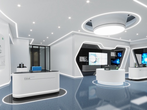  现代科技展厅3d模型 