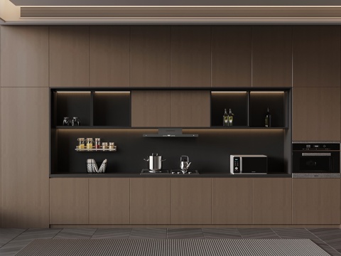  橱柜 现代意式极简橱柜 厨具3d模型 