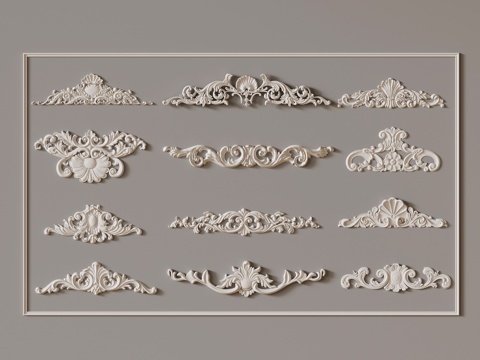  法式复古风雕花3d模型 
