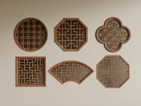 窗户 新中式窗户 楼花窗 窗花3d模型 