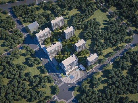  现代住宅 现代安置房3d模型 