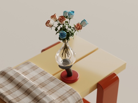  绿植 现代多巴胺绿植 花瓶3d模型 