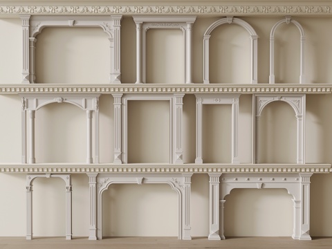  垭口 法式垭口 门洞 门套 雕花门楣3d模型 