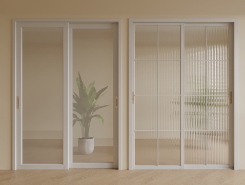  现代玻璃推拉门 长虹玻璃推拉门3d模型 