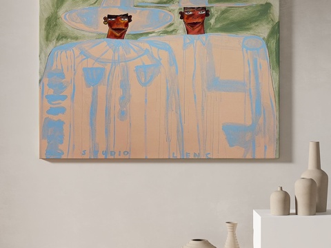  现代，简约，抽象，装饰画3d模型 