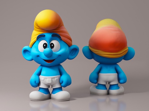 蓝精灵 卡通人物 动漫角色 美陈道具 打卡IP 手办摆件 玩3d模型 