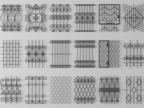  铁艺栅栏 围栏 护栏 栏杆3d模型 