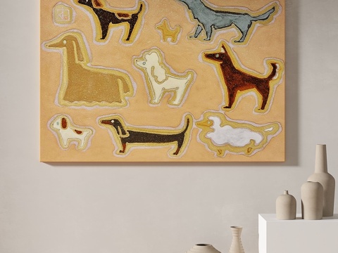  现代，简约，抽象，装饰画3d模型 