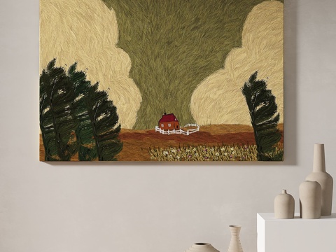  现代，简约，抽象，装饰画3d模型 