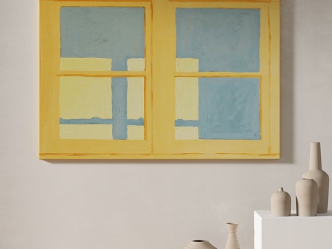  现代，简约，抽象，装饰画3d模型 