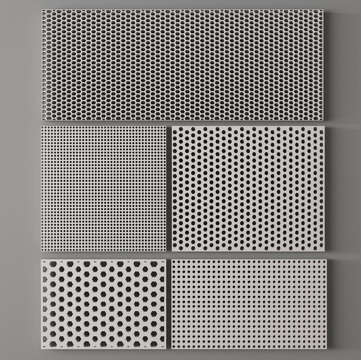  透光铝板 穿孔板 冲孔板 铝扣板3d模型 
