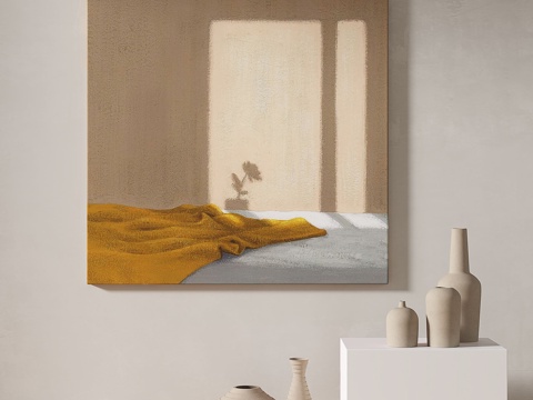  现代，简约，抽象，装饰画3d模型 