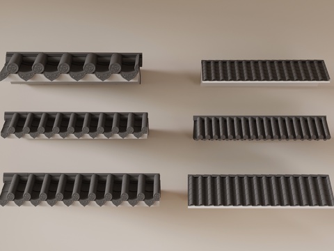  新中式屋檐组合 瓦片3d模型 