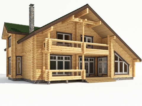  小木屋3d模型 