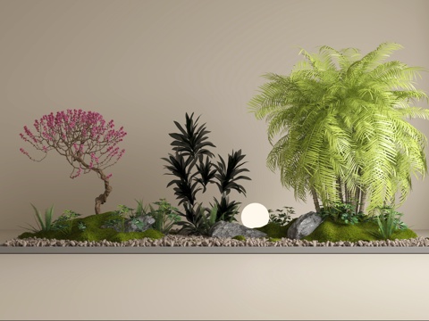  花池 花坛组合 绿植组合 园林造景3d模型 
