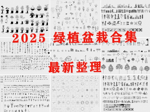  绿植 盆栽 花盆 花卉 植物 盆栽绿植cad施工图 