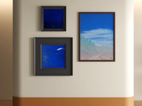  现代风景装饰画3d模型 