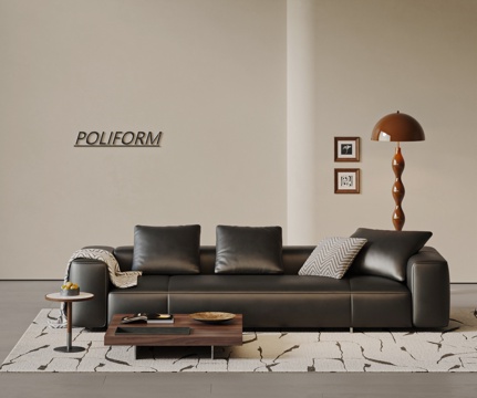  POLIFORM现代皮革三人沙发 双人沙发 多人沙发 皮沙发3d模型 