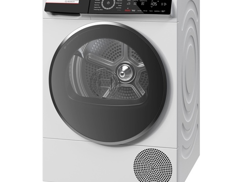  Bosch 现代洗衣机 干衣机 滚筒洗衣机 滚筒干衣机3d模型 