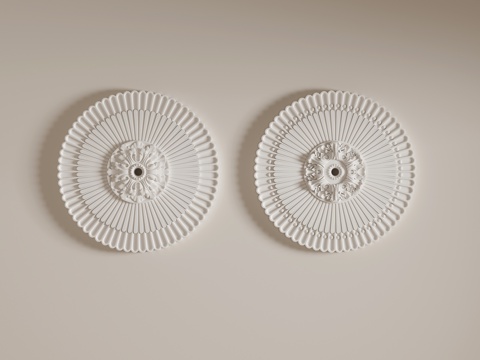  法式欧式石膏雕花灯盘3d模型 