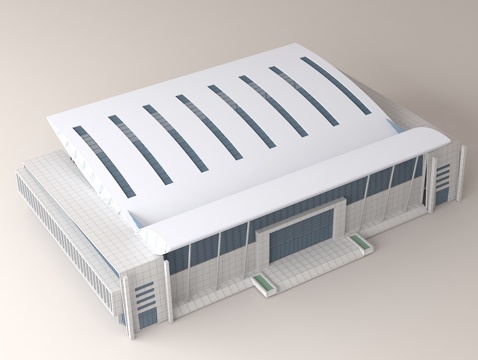  现代厂房建筑 #大型工业建筑#装配式建筑#体育场馆3d模型 