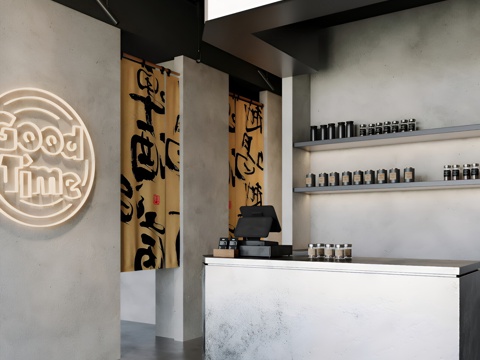  工业现代烧烤店3d模型 