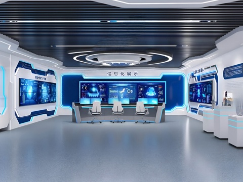  现代科技展厅3d模型 