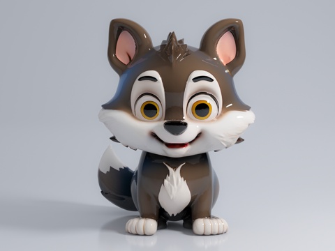  狗狗 狐狸 Q版动物 卡通形象 动漫动画 陶瓷手办摆件 美陈3d模型 