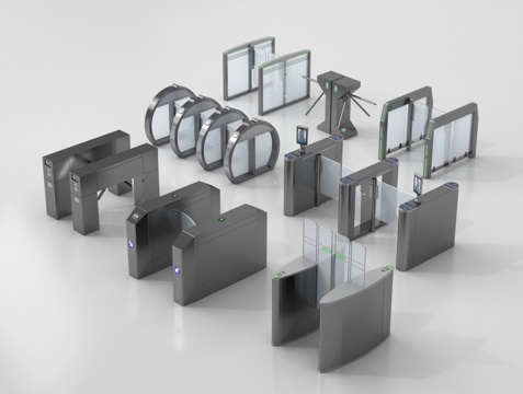  安检口 安检机 闸机 感应门3d模型 