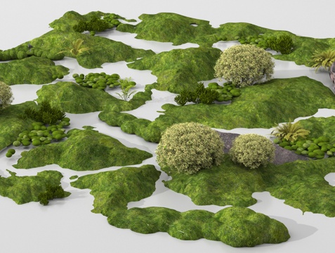  苔藓地形 微地形 山丘 土堆 植物堆su模型 