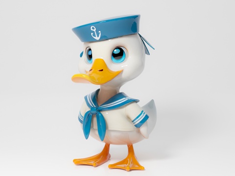  唐老鸭迪士尼 卡通形象 水手服鸭子 动漫动画 手办摆件 美陈3d模型 
