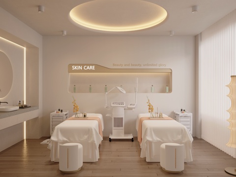  现代美容SPA店 包间3d模型 