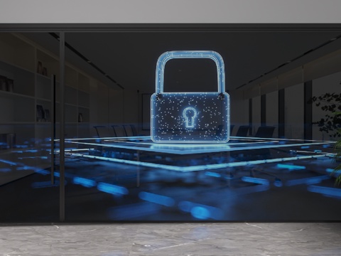  现代玻璃隔断3d模型 